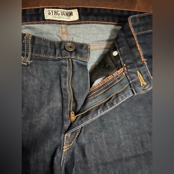 Men’s Sync brand real denim jeans 34 cropped natural hem - Picture 5 of 7